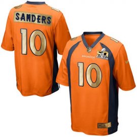 Nike Denver Broncos #10 Emmanuel Sanders Orange Team Color Mens Stitched NFL Game Super Bowl 50 Collection Jersey