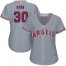 Los Angeles Angels #30 Nolan Ryan Grey Road Womens Stitched MLB Jersey