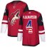 Adidas Arizona Coyotes #4 Niklas Hjalmarsson Maroon Home Authentic USA Flag Stitched Youth NHL Jersey