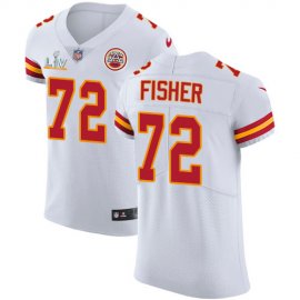 Nike Kansas City Chiefs #72 Eric Fisher White Mens Super Bowl LV Bound Stitched NFL New Elite Jersey