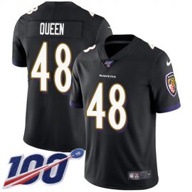 Nike Baltimore Ravens #48 Patrick Queen Black Alternate Mens Stitched NFL 100th Season Vapor Untouchable Limited Jersey