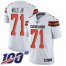 Nike Cleveland Browns #71 Jedrick Wills JR White Mens Stitched NFL 100th Season Vapor Untouchable Limited Jersey