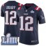 Nike New England Patriots #12 Tom Brady Navy Blue Super Bowl LIII Bound Mens Stitched NFL Limited Rush Jersey