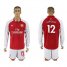 Arsenal #12 Giroud Red Home Long Sleeves Soccer Club Jersey