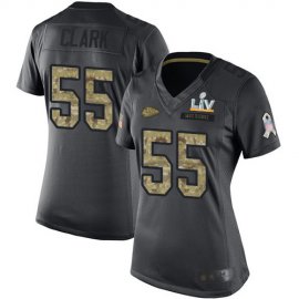 Nike Kansas City Chiefs #55 Frank Clark Black Womens Super Bowl LV Bound Stitched NFL Limited 2016 Salute to Service Jersey