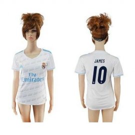 Womens Real Madrid #10 James Home Soccer Club Jersey
