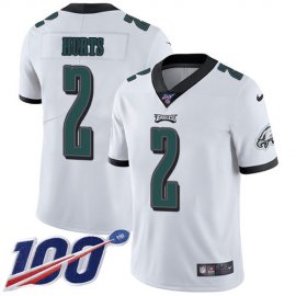 Nike Philadelphia Eagles #2 Jalen Hurts White Mens Stitched NFL 100th Season Vapor Untouchable Limited Jersey