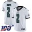 Nike Philadelphia Eagles #2 Jalen Hurts White Mens Stitched NFL 100th Season Vapor Untouchable Limited Jersey
