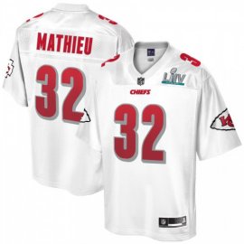 Mens Kansas City Chiefs #32 Tyrann Mathieu NFL Pro Line White Super Bowl LIV Champions Jersey