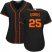 San Francisco Giants #25 Barry Bonds Black Alternate Womens Stitched MLB Jersey