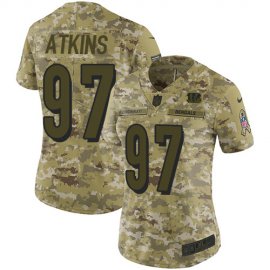 Nike Cincinnati Bengals #97 Geno Atkins Camo Womens Stitched NFL Limited 2018 Salute to Service Jersey