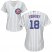 Chicago Cubs #18 Ben Zobrist White(Blue Strip) Home Womens Stitched MLB Jersey