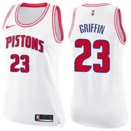 Womens Nike Detroit Pistons #23 Blake Griffin White Pink NBA Swingman Fashion Jersey