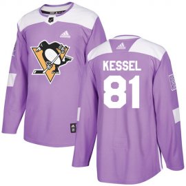 Adidas Pittsburgh Penguins #81 Phil Kessel Purple Authentic Fights Cancer Stitched NHL Jersey