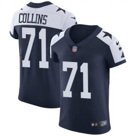 Nike Dallas Cowboys #71 Lael Collins Navy Blue Thanksgiving Mens Stitched NFL Vapor Untouchable Throwback Elite Jersey