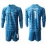 Spain #1 Casillas Blue Goalkeeper Long Sleeves Soccer Country Jersey