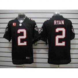 Nike Atlanta Falcons #2 Matt Ryan Black Alternate With C Patch Mens Stitched NFL Elite Jersey