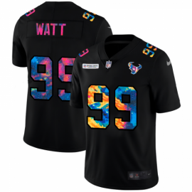 Houston Texans #99 J.J. Watt Mens Nike Multi-Color Black 2020 NFL Crucial Catch Vapor Untouchable Limited Jersey