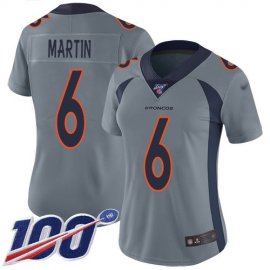 Nike Denver Broncos #6 Sam Martin Gray Womens Stitched NFL Limited Inverted Legend 100th Season Jersey