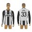 Juventus #33 Evra Home Long Sleeves Soccer Club Jersey