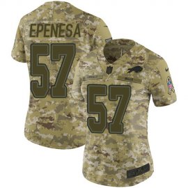 Nike Buffalo Bills #57 A.J. Epenesas Camo Womens Stitched NFL Limited 2018 Salute To Service Jersey