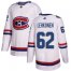 Adidas Montreal Canadiens #62 Artturi Lehkonen White Authentic 2017 100 Classic Stitched NHL Jersey