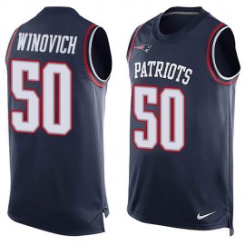Nike New England Patriots #50 Chase Winovich Navy Blue Team Color Mens Stitched NFL Limited Tank Top Jersey