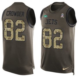 Nike New York Jets #82 Jamison Crowder Green Mens Stitched NFL Limited Salute To Service Tank Top Jersey