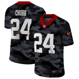 Cleveland Browns #24 Nick Chubb Mens Nike 2020 Black CAMO Vapor Untouchable Limited Stitched NFL Jersey