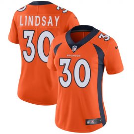 Nike Denver Broncos #30 Phillip Lindsay Orange Team Color Womens Stitched NFL Vapor Untouchable Limited Jersey