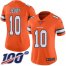 Nike Denver Broncos #10 Jerry Jeudy Orange Womens Stitched NFL Limited Rush 100th Season Jersey