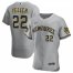 Milwaukee Brewers #22 Christian Yelich Mens Nike Gray Road 2020 Authentic Player MLB Jersey