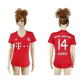 Womens Bayern Munchen #14 Alonso Home Soccer Club Jersey