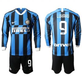Inter Milan #9 Lukaku Home Long Sleeves Soccer Club Jersey