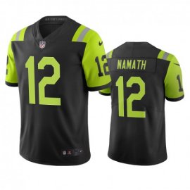 New York New York Jets #12 Joe Namath Black Green Vapor Limited City Edition NFL Jersey