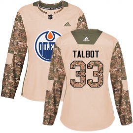 Adidas Edmonton Oilers #33 Cam Talbot Camo Authentic 2017 Veterans Day Womens Stitched NHL Jersey