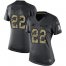 Nike Carolina Panthers #22 Christian McCaffrey Black Womens Stitched NFL Limited 2016 Salute to Service Jersey