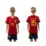 Spain #15 Sergio Ramos Red Home Kid Soccer Country Jersey