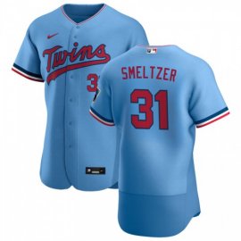 Minnesota Twins #31 Devin Smeltzer Mens Nike Light Blue Alternate 2020 Authentic Team MLB Jersey