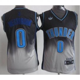 Oklahoma City Thunder #0 Russell Westbrook Black Grey Revolution 30 Swingman NBA Jerseys Cheap