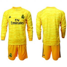 Real Madrid Blank Yellow Goalkeeper Long Sleeves Soccer Club Jersey