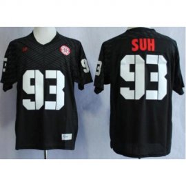 Nebraska Cornhuskers 93 Ndamukong Suh Black College Football NCAA Jersey
