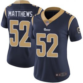 Nike Los Angeles Rams #52 Clay Matthews Navy Blue Team Color Womens Stitched NFL Vapor Untouchable Limited Jersey
