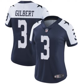 Nike Dallas Cowboys #3 Garrett Gilbert Navy Blue Thanksgiving Womens Stitched NFL Vapor Throwback Limited Jersey