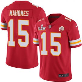Nike Kansas City Chiefs #15 Patrick Mahomes Red Team Color Mens Super Bowl LV Bound Stitched NFL Vapor Untouchable Limited Jersey