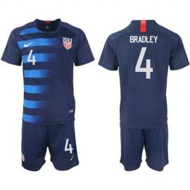 USA #4 Bradley Away Soccer Country Jersey