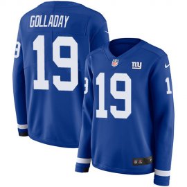 Nike New York Giants #19 Kenny Golladay Royal Blue Team Color Womens Stitched NFL Limited Therma Long Sleeve Jersey