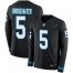 Nike Carolina Panthers #5 Teddy Bridgewater Black Team Color Mens Stitched NFL Limited Therma Long Sleeve Jersey