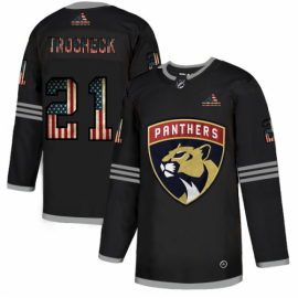 Florida Panthers #21 Vincent Trocheck Adidas Mens Black USA Flag Limited NHL Jersey