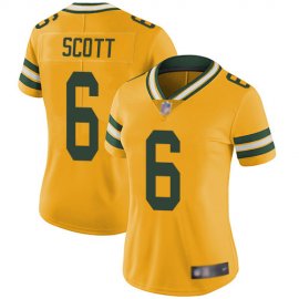 Nike Green Bay Packers #6 JK Scott Yellow Womens Stitched NFL Limited Rush Jersey